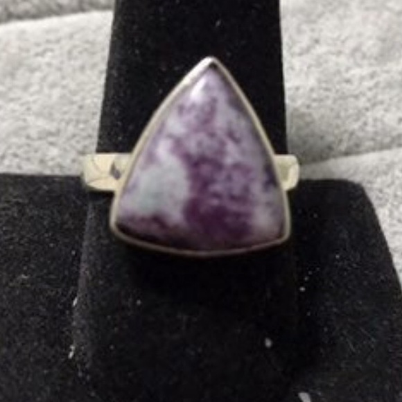 New Sterling Silver Purple Kammererite Triangle Ring Size 10 Crystal Kammerite - Picture 10 of 16
